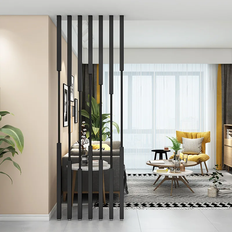 Wrought iron screen partition living room office wall metal grille entrance column free of punching