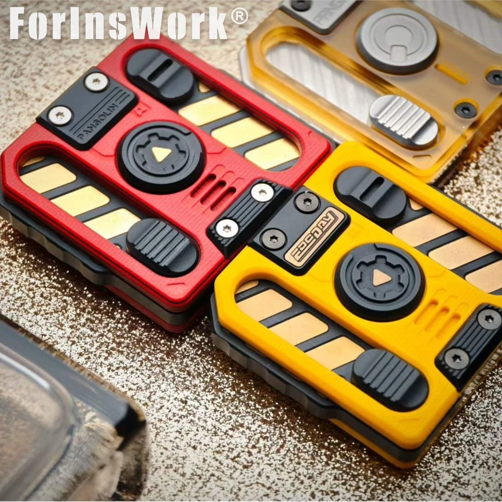 PANGOLIN STUDIO 5-IN-1 MULTI-MODE EDC TOY Y2K-DISK PRO G10 PEEK Brass Ratchet Rotor Fidget Spinner