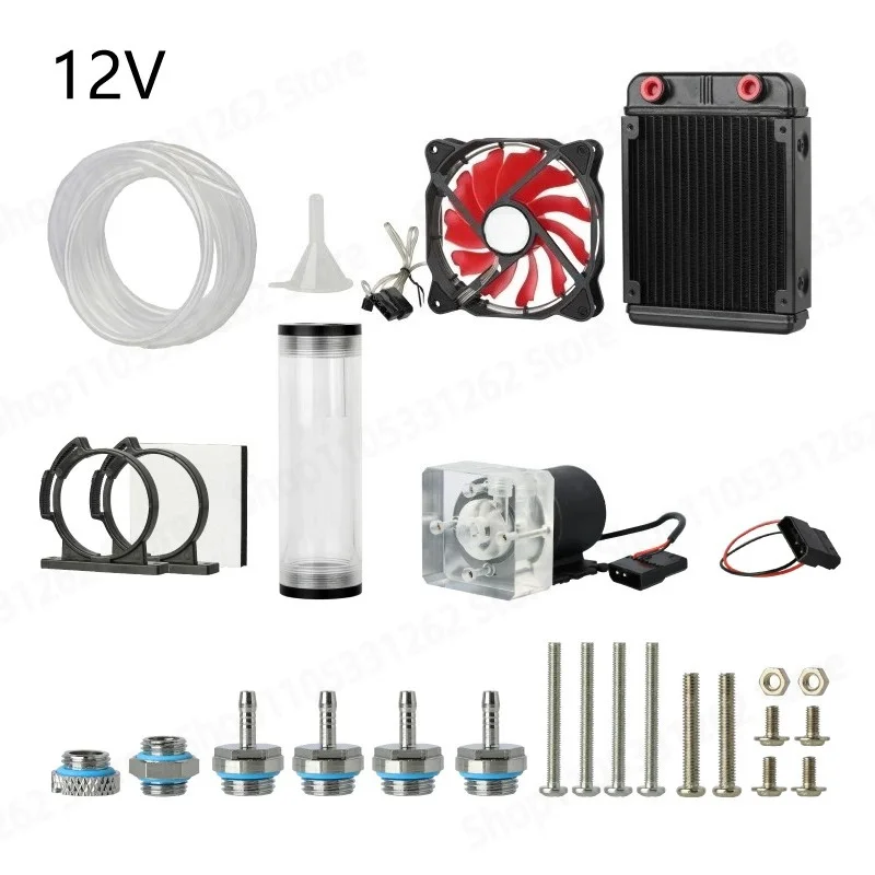 Water Cooling Kit for 3D Printer, Liquid Cooler Pump Radiator Fan Upgrade, Hotend Heat Dissipation System
