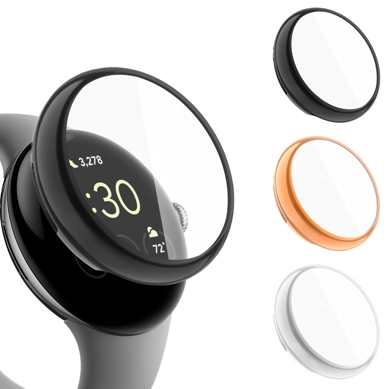 Custodia morbida in TPU per Google Pixel Watch Guscio protettivo a copertura totale per custodie ultrasottili per protezione schermo Google Pixel Watch