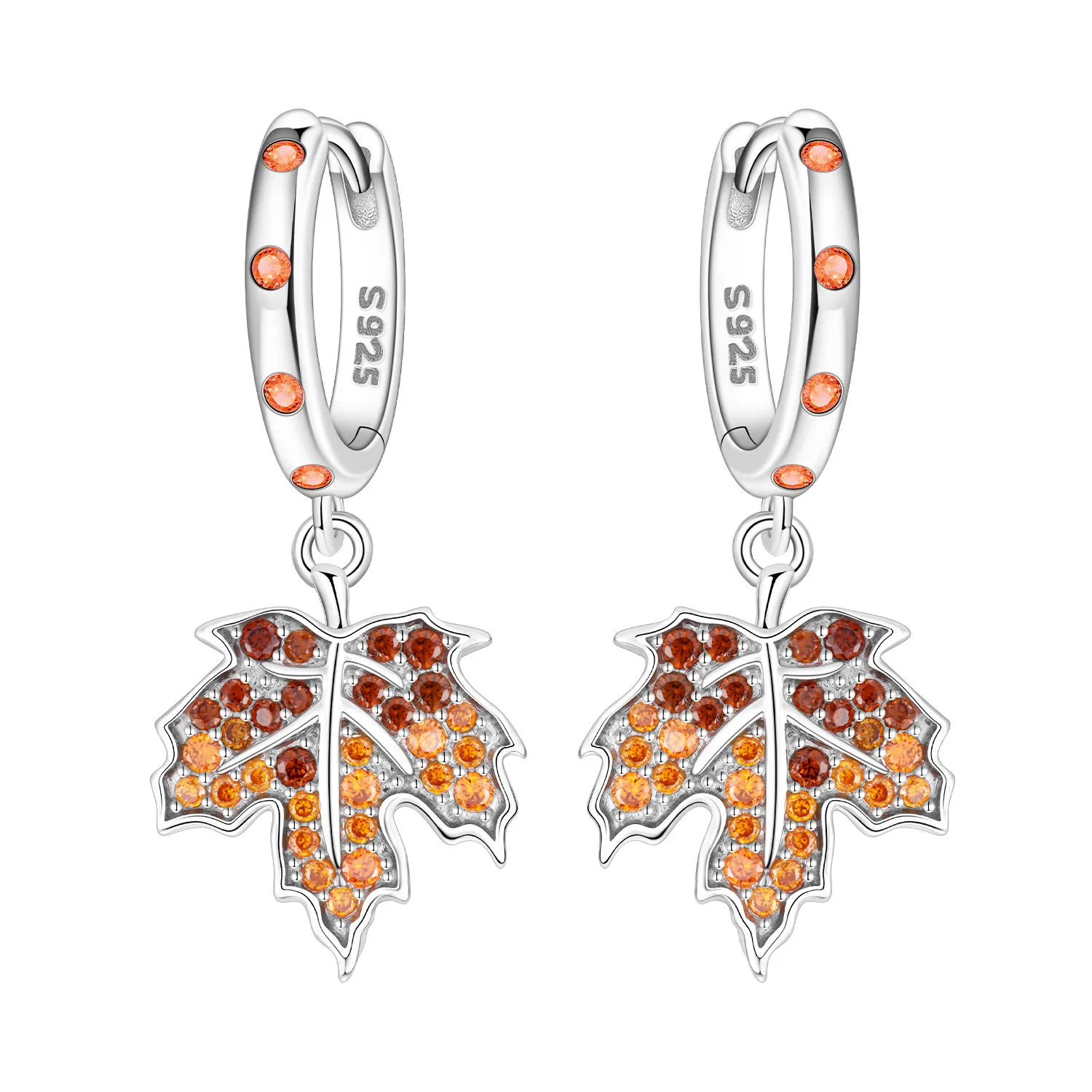 Orstarry Ahornblatt-Ohrringe aus 925er-Sterlingsilber, origineller Schmuck, Tropfenohrringe für Damen, Schmuck, Party, trendige Jahrestagsgeschenke