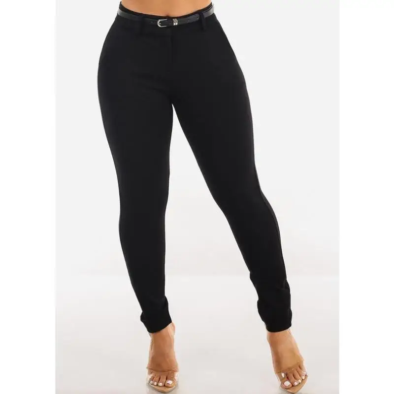 

Men's Casual Pants High Waist Belted Mid-Calf Bla Sle Korean Version Straight Leg Umbrella Soldier Pants Neutral Fit