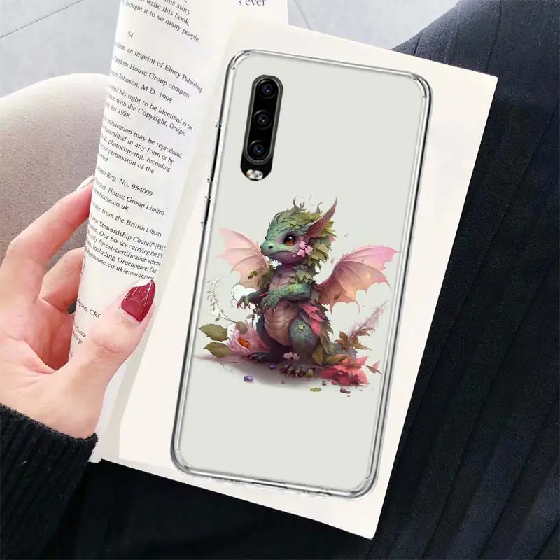 Cute Mythical Dragon Phone Case For Huawei P30 Lite P10 P20 P40 P50 Cover Mate 40 Pro 10 20 30 Capa Coque Shell