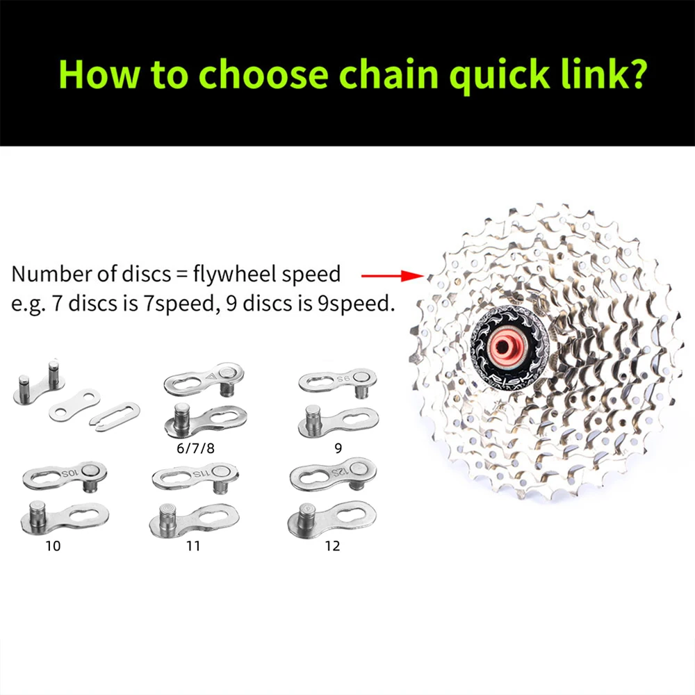 ロードバイクチェーンコネクタ,6/7,8,9,10,11,12スピード,5セット