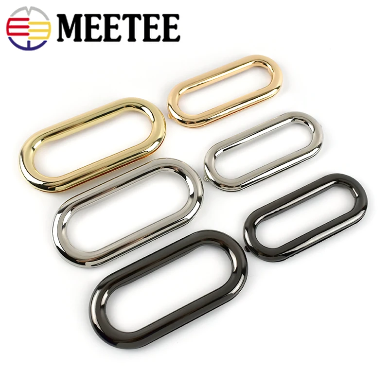 2/4Pcs Metal Oval Ring Eyelet Buckle Decorative Handbag Handle Frame Kiss Clasp Purse Bag Leather Craft DIY Hardware Accessories