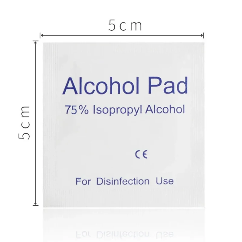 100/200PCS Alcohol Cotton Pads Disposable Individual Packaging Screen Cleaning Alcohol Kits Cleaning Sanitizing Wipes Portable