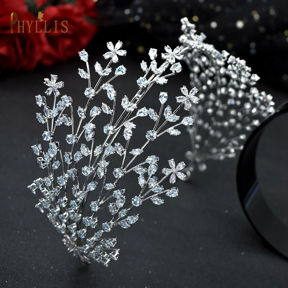 

A253 Zirconia Wedding Hair Accessories Princess Headband Crystal Bridal Crown Tiaras Headdress Women Head Jewelry Queen Diadem