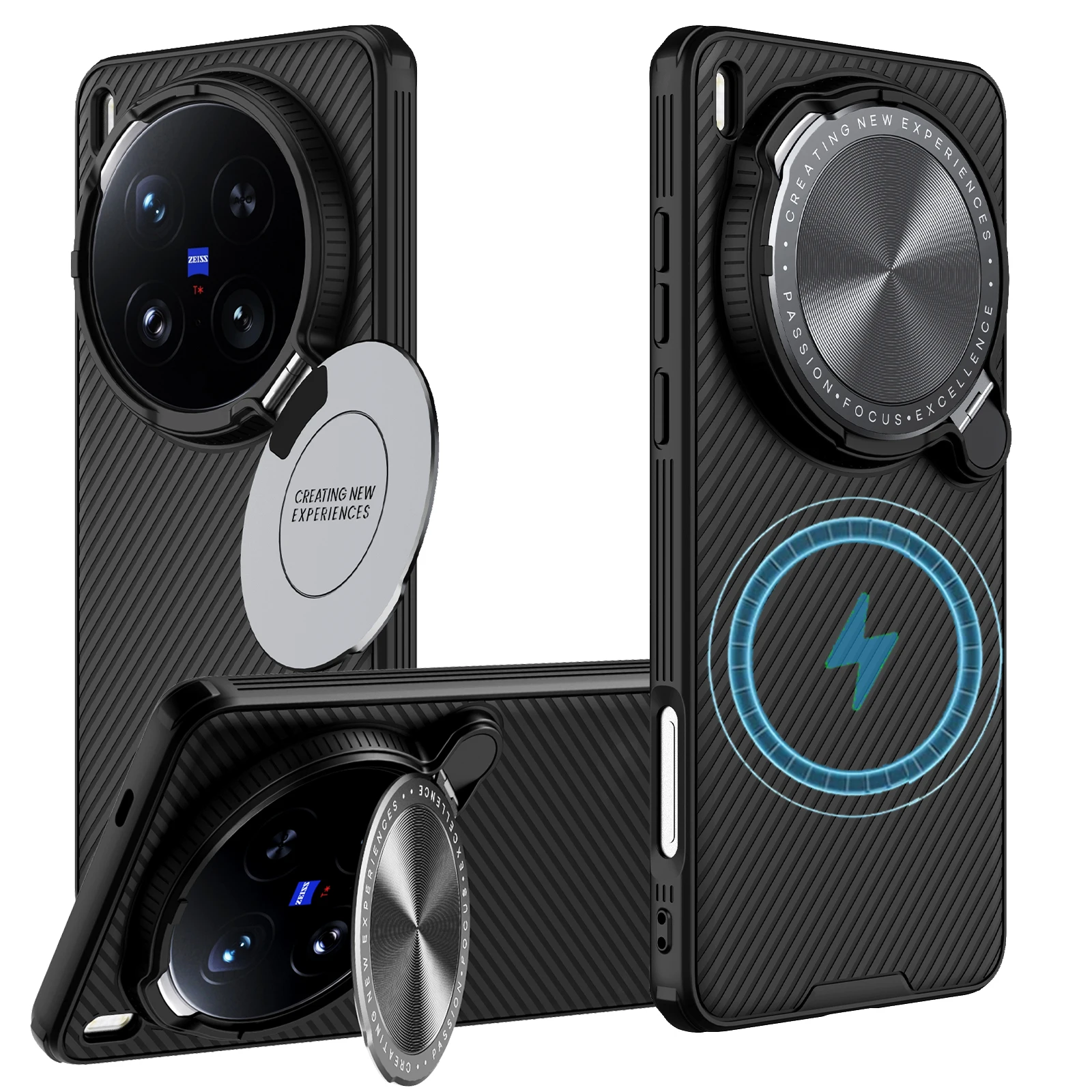 

NILLKIN Case Vivo X200 Ultra Camera Lens Privacy Protection Folding Kickstand Holder TPU Bumper Back Cover Compatible MagSafe