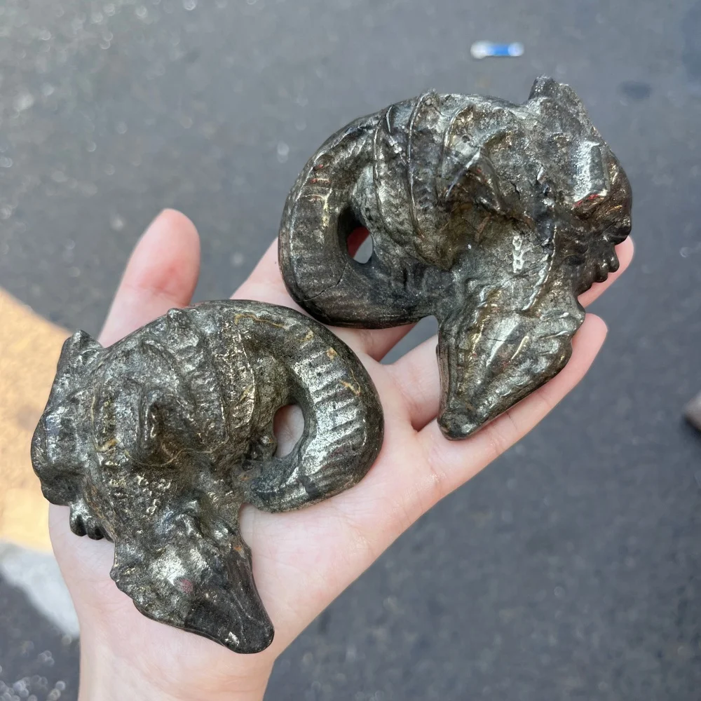 1PCS Natural Pyrite Dragon Carving Crystal Reiki Healing Feng Shui Stone Home Decorative Gift for Holiday gift