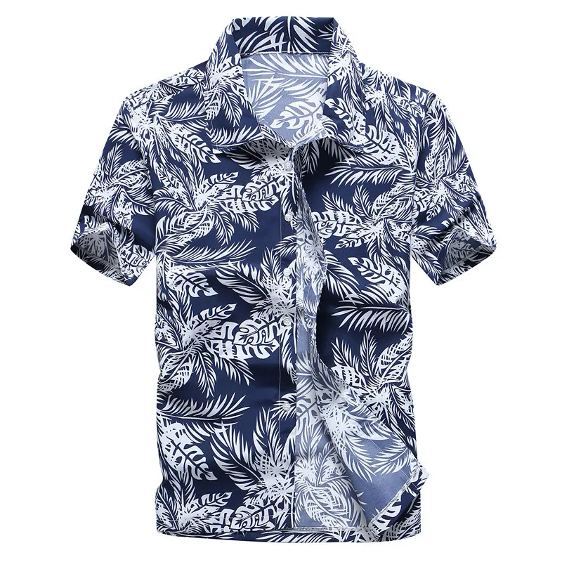 

Men's Hawaiian shirt printed large size quick drying loose vacation surfing travel cool and casual lightweight men's beach shirt