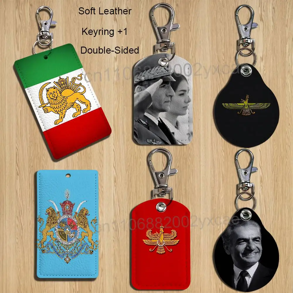 National flag emblem Coat of Arms of Iran Faravahar Card Holder With Keychain Executive Protection For Bank Credit Subway Case