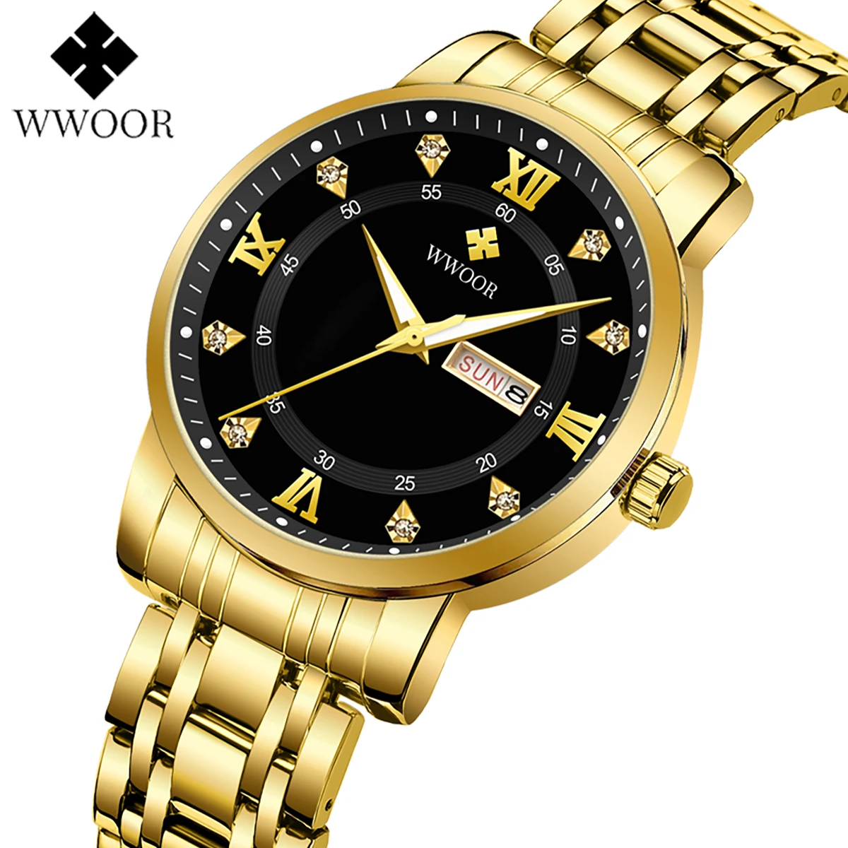 

WWOOR Mens Watches Top Brand Luxury Watch For Men Casual Waterproof Luminous Stainless Steel Quartz Wristwatch Relogio Masculino