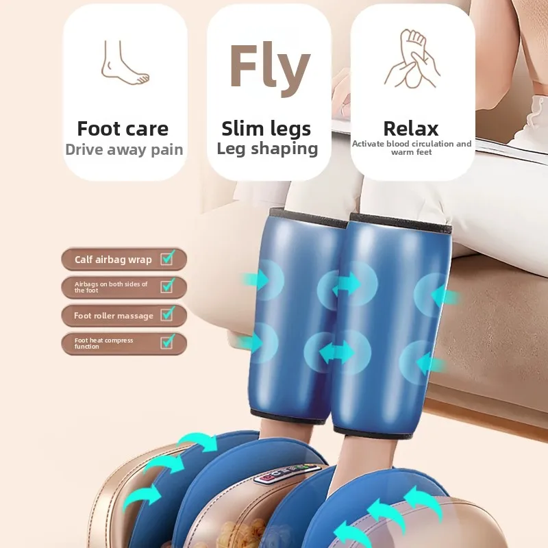 Leg Foot Massager Machine with Airbag Compression Deep Kneading Improve Foot Wellness Gray Fathers Day & Birthday Gifts for Mom