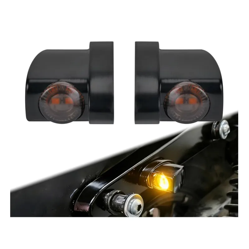 N26R-Mini LED Blinking Blinker Flasher Lamp For Motorcycle Rear Turn Signal Light For Harley Sportster XL 883 1200 Forty Eight