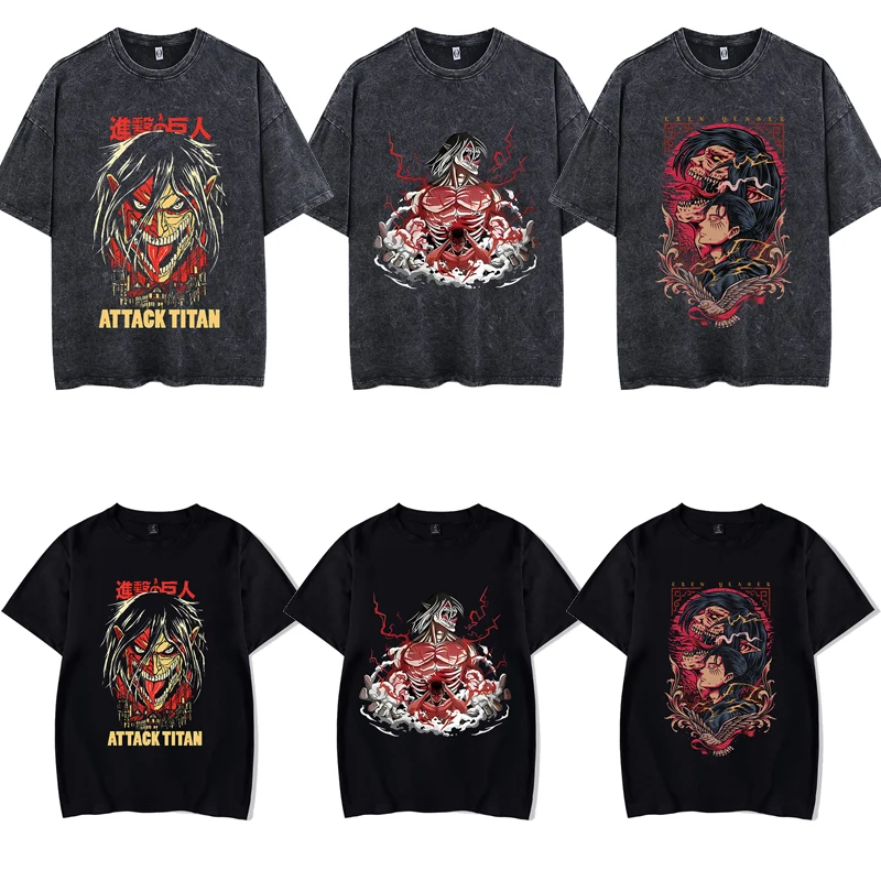 

Футболка «Атака Титанов» в стиле аниме, негабаритная уличная одежда в стиле хип-хоп, топ с круглым вырезом, летняя дышащая футболка с короткими рукавами с героями мультфильмов, подарки