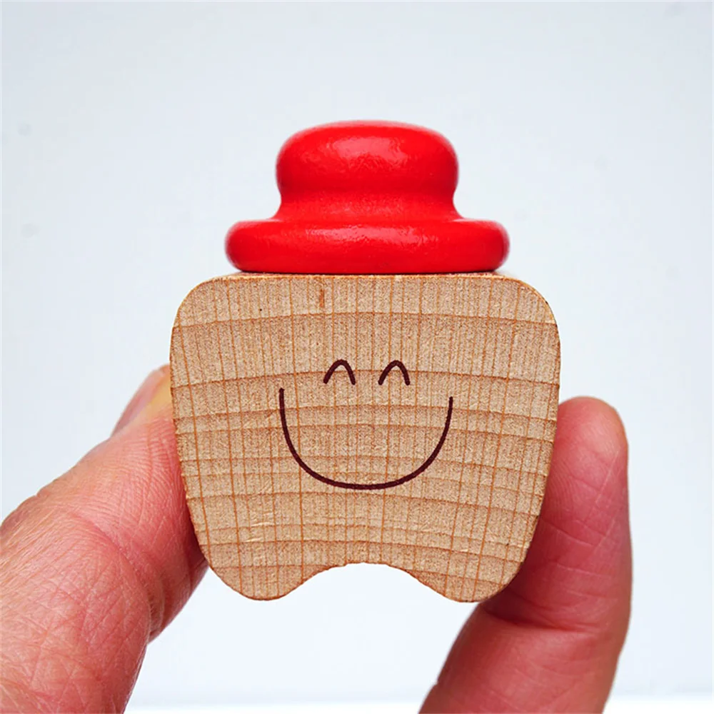 Wooden Storage Box Smiley Face Baby Teeth Box Baby Milk Teeth Storage Box Collect Teeth Baby Items Baby Souvenir Gifts