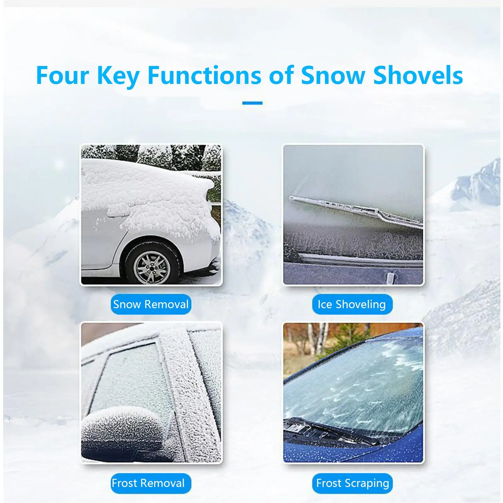 

Автомобильный скребок для льда, эргономичная ручка, выдвижная лопата, средство для удаления снега для автомобилей, лобовое стекло автомобиля, зимнее окно, грузовик, морозильник, лед