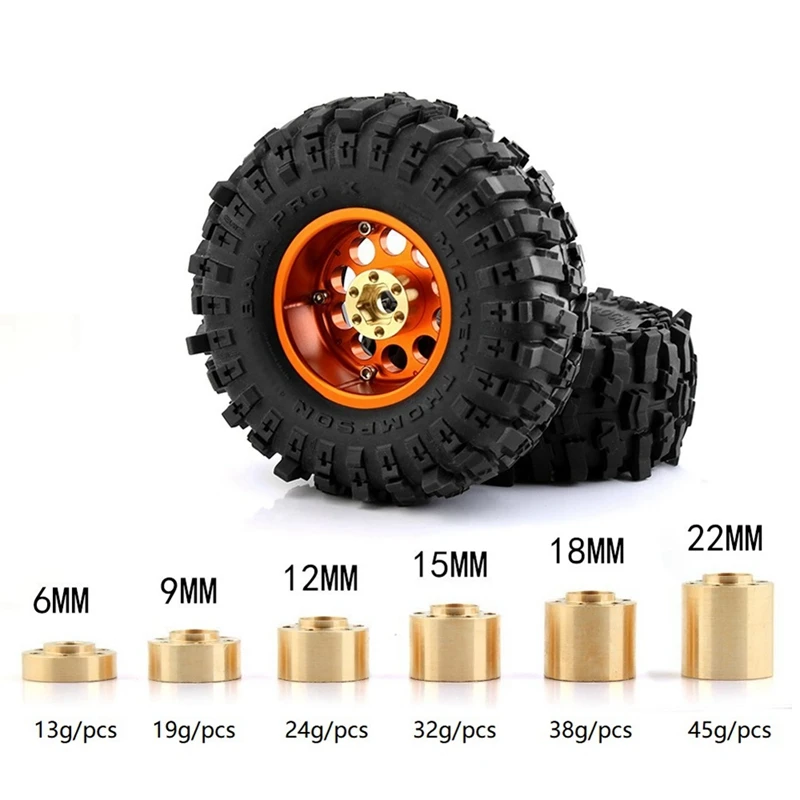 Adaptador de ampliación de cubo hexagonal de rueda de 12Mm, 4 Uds., para 1/10 RC Crawler Axial SCX10 TRX4, Kits de piezas de 6Mm