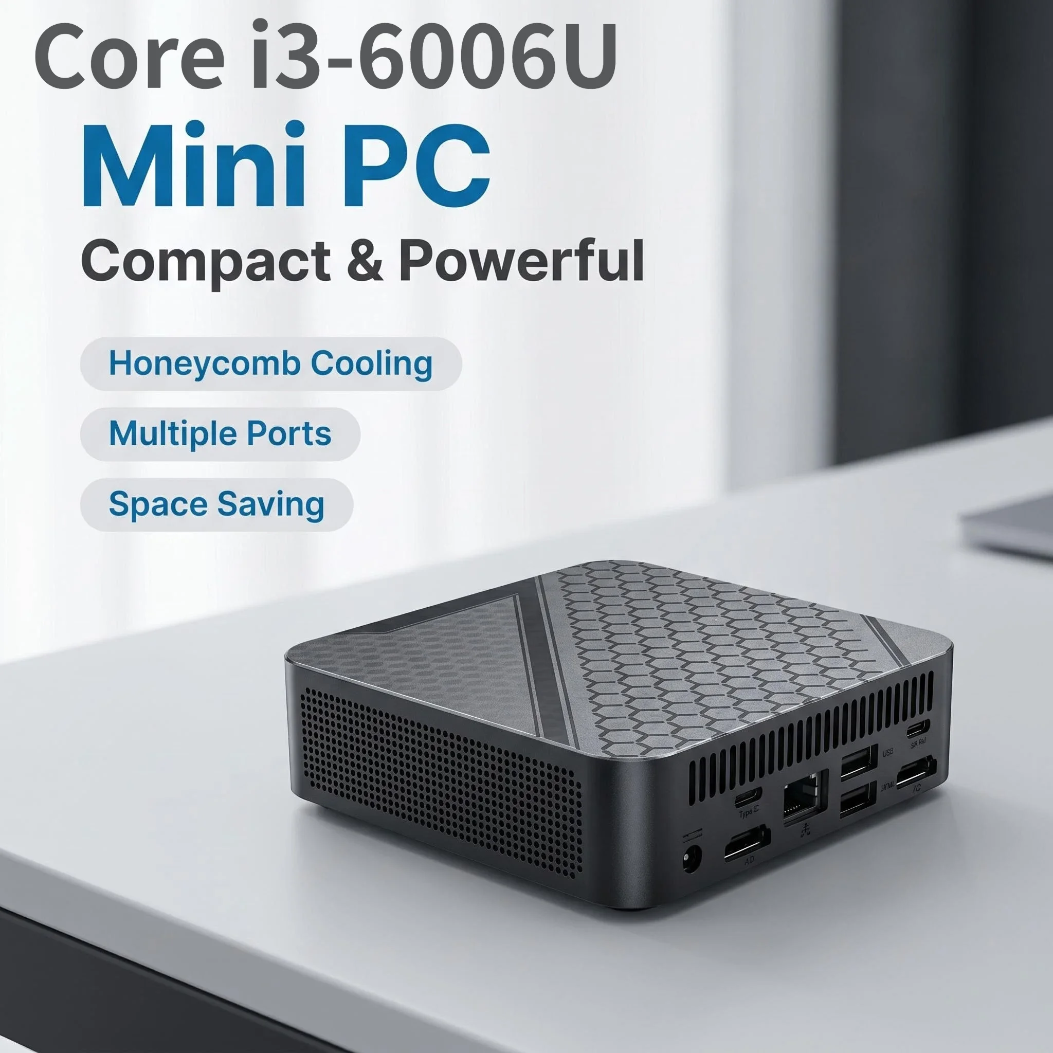 New Core i3-6006U Mini PC Portable 1TB 2TB SSD 16GB RAM WIFI 6 BT5.2 4K HD Mini Gaming Office Study Pc