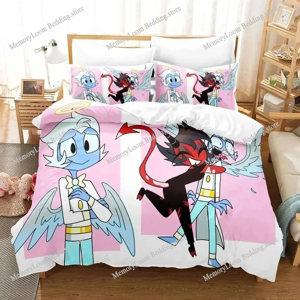 

3D Print Hazbin Moxxie Hotel Bedding Set Duvet Cover Bed Set Quilt Cover Pillowcase Comforter king Queen Size Boys Adult