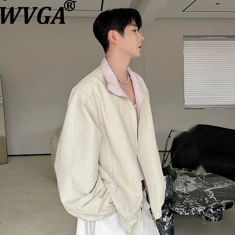 

WVGA весна осень новый мужской прилив хлопок стираный модный отложной воротник куртка с длинными рукавами нишевые шикарные повседневные пальто Ins Y2K W13166