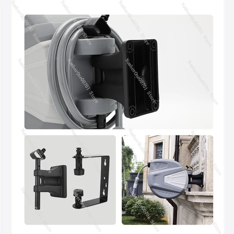 Automatic Retractable Hose Reel with Cable Guide, Auto Rewind Garden Hose Winder & Self‑Retracting Pipe Spool
