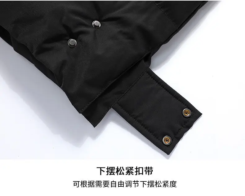 Men Mid Long Hooded Padded Cotton Jacket Plus Size Thick Warm Quilted Winter Coat Drawstring Hood Casual Cold Weather Outerwear