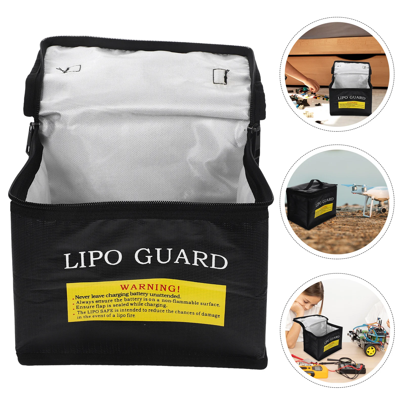 

Protection Bag Fireproof Explosionproof Safety Bag Compact Durable Storage Pouch for Safe Charging Use