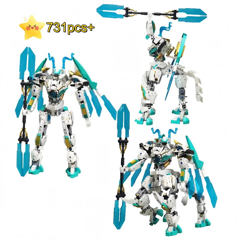 

2025 НОВЫЙ технический белый дракон, лошадь, боевой конь, строительные блоки, креативный набор моделей «сделай сам», строительный набор, подарки на Рождество и день рождения