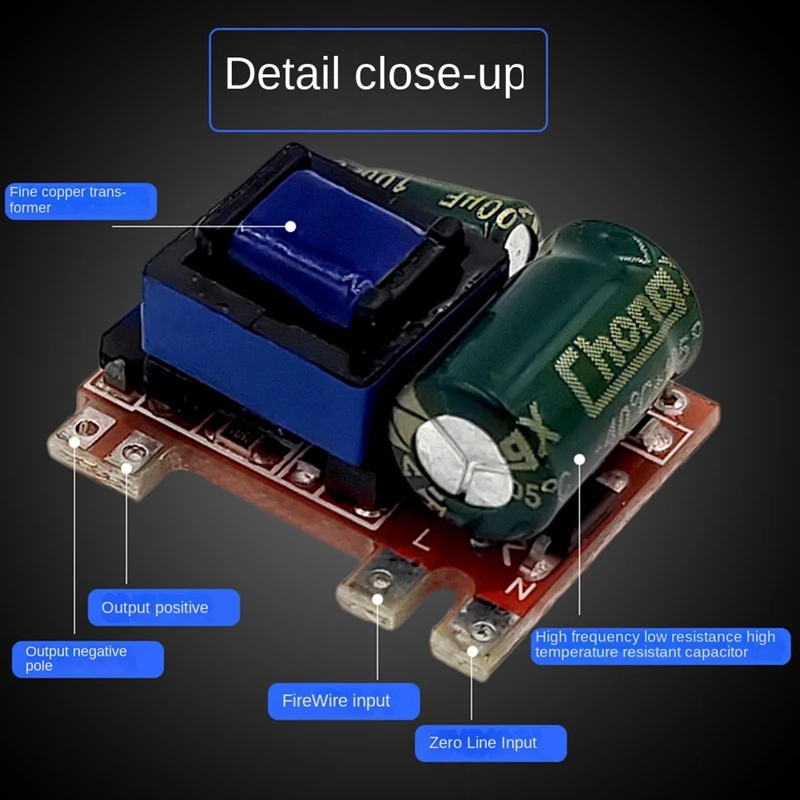 5PCS 300MA Isolated Switching Power Module AC-DC Step-Down Module 220V 110V