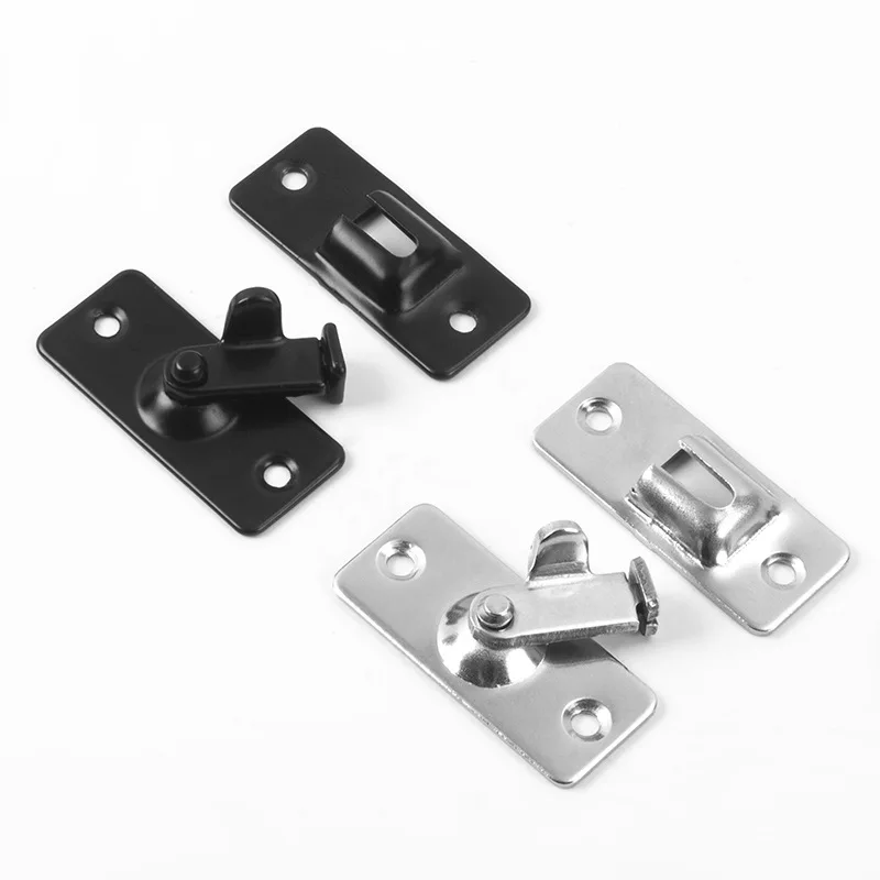 2PCS Stainless Steel 90 Degree Lock Buckle Door Buckle Household Right Angle Simple Sliding Door Buckle Door Bolt Accessories