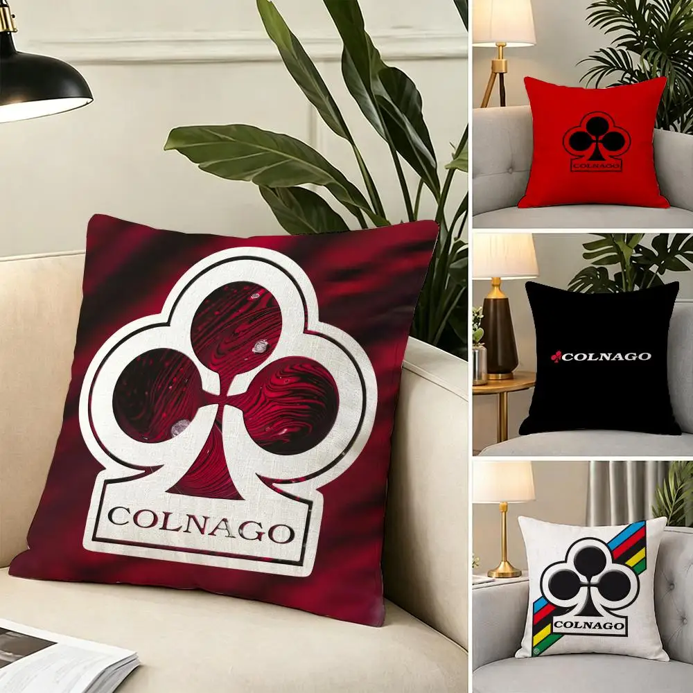 Funda de cojín para bicicleta Racing C-ColnagoS, tela suave para decoración del hogar, funda de almohada, cojín, almohada para sofá, decoración del hogar