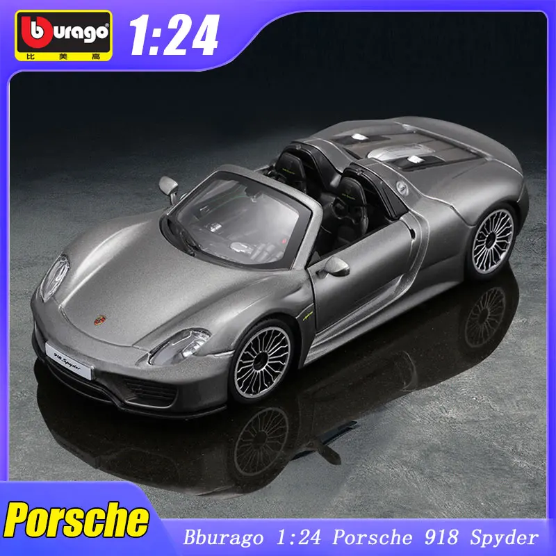 

1:24 Bburago Porsche 918 Spyder Model Car 911 Gt3 Toys Sports Edition Diecast Alloy Luxury Vehicle Decoration Collection Gifts