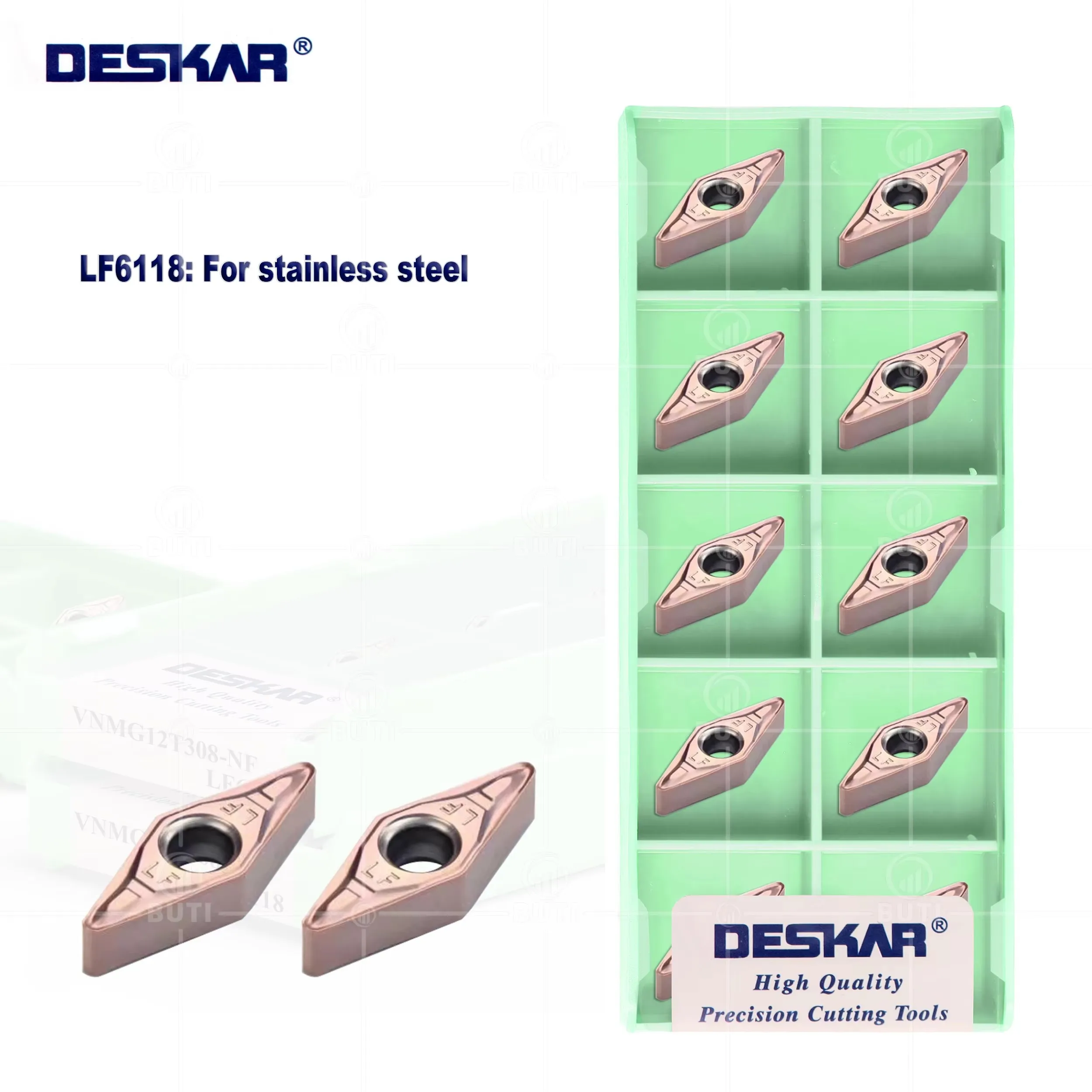 

DESKAR 100% Original VNMG12T308-NF LF6118 CNC Lathe Outer Circle RhombusTurning Tool Carbide Inserts Wear-resistant CNC Cutters