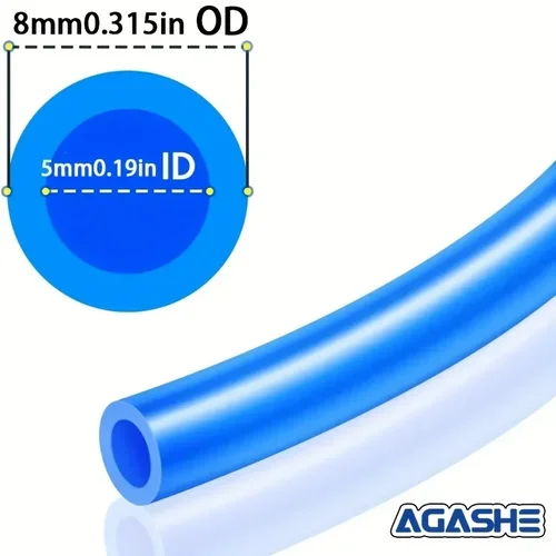Imagen 2 del producto Manguera de compresor de aire AGASHE 3 en 1, con conector rápido, 10/20/30 metros - tubo flexible de PU reforzado, 8x5 mm