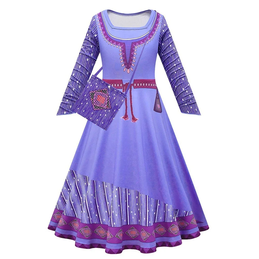 Asha Cosplay Costume pour enfants, robe de princesse, This Wish Py Play, vêtements de fête d'Halloween et de carnaval pour filles, dernier film, Noël, 2023