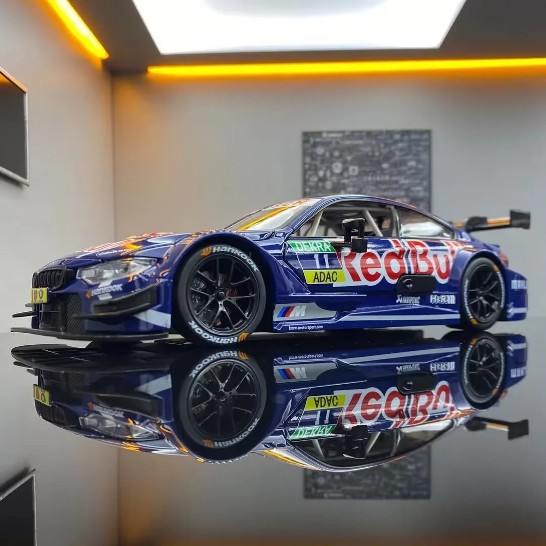 

1:24 BMW M4 GT3 Red Bull Co-brand Alloy Sports Car Model Diecast Metal Track Racing Car Vehicles Model Sound and Light Kids Gift