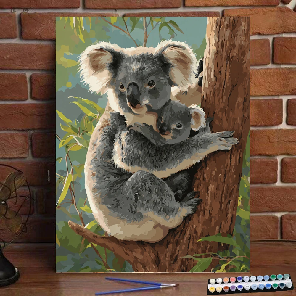 

Картина по номерам Коала держит ребенка коала, цифровая картина ручной работы для взрослых и детей, подарок, украшение на стену D
