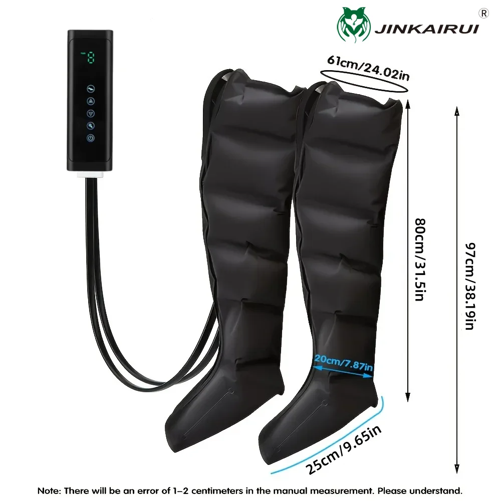 6‑Airbag Air‑Compression Leg Massager Left & Right Universal Kneading Squeeze Massage for Thigh Calf Foot Remote Control Gift