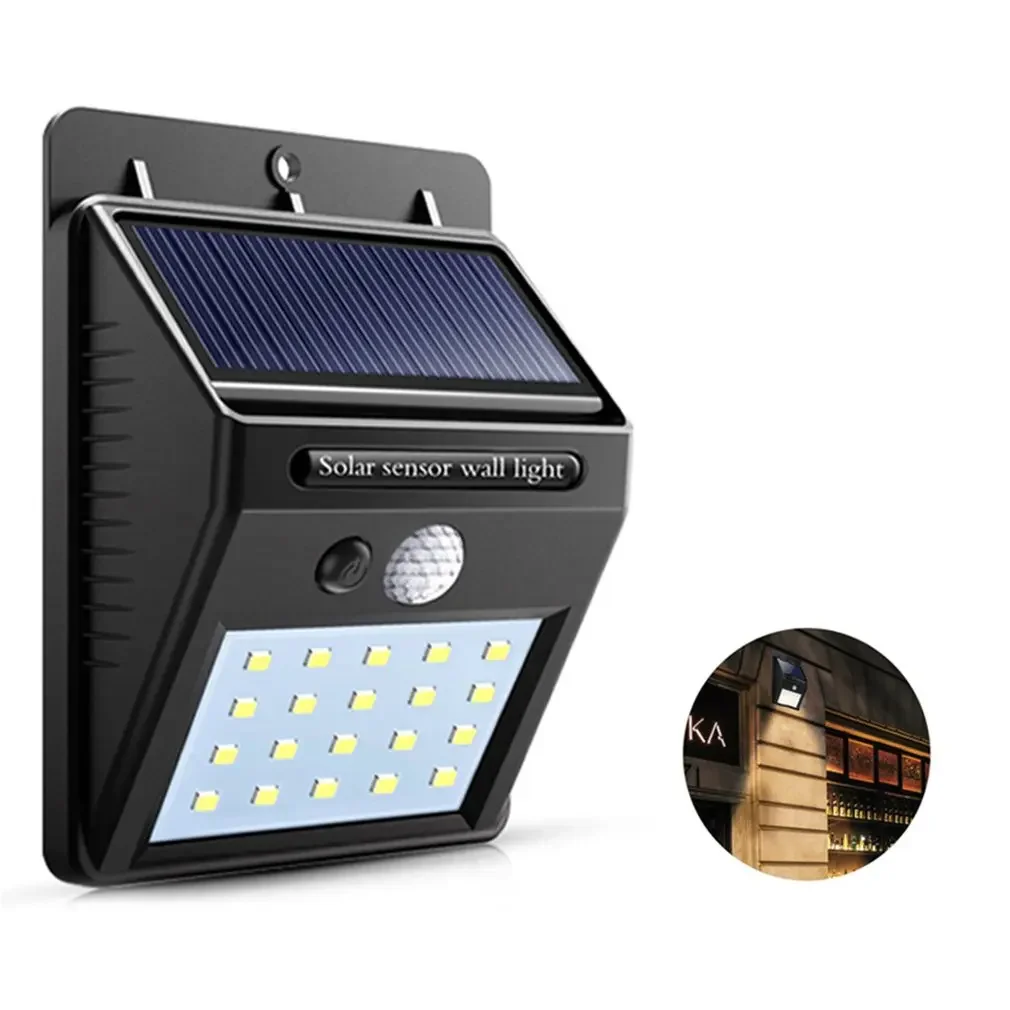 Linterna LED impermeable para exteriores, sensor de luz solar de pared para jardín, calle, lámpara automática, movimiento público, carretera, blubs nocturnos