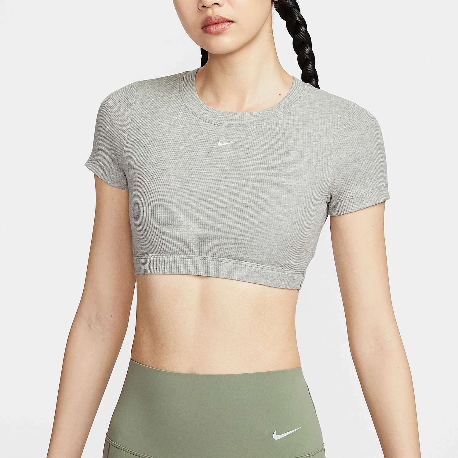 Nike genuine comfortable women's one-piece round neck knitted breathable short sleeved shirt HF5418-063