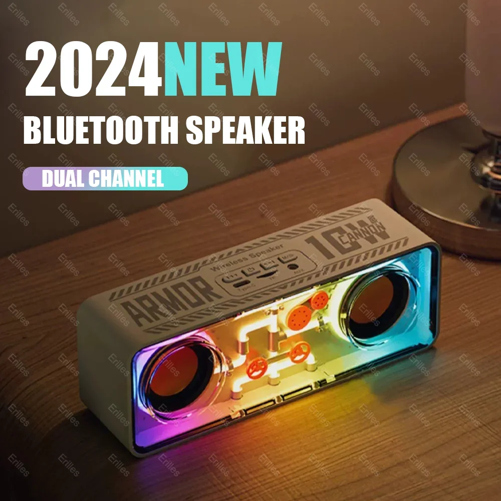 

Беспроводной Bluetooth двойной динамик светодиодный светильник уличный портативный сабвуфер научная фантастика домашний динамик с TF-картой