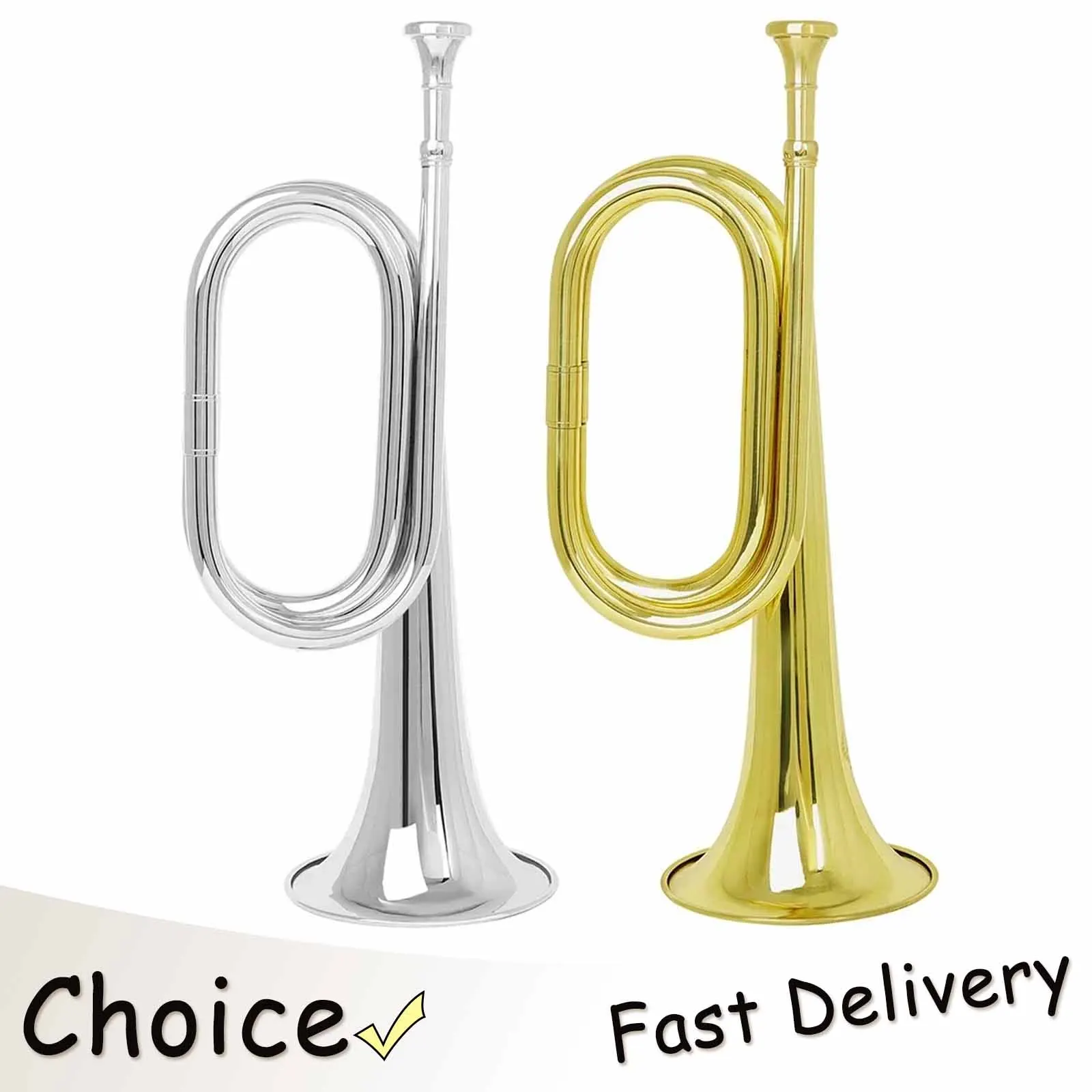 M MBAT Minuet Charge Spanish Military Horn C Key Bell Diameter 11cm with Mouthpiece Height 34cm Brass Wind Musical Instrument