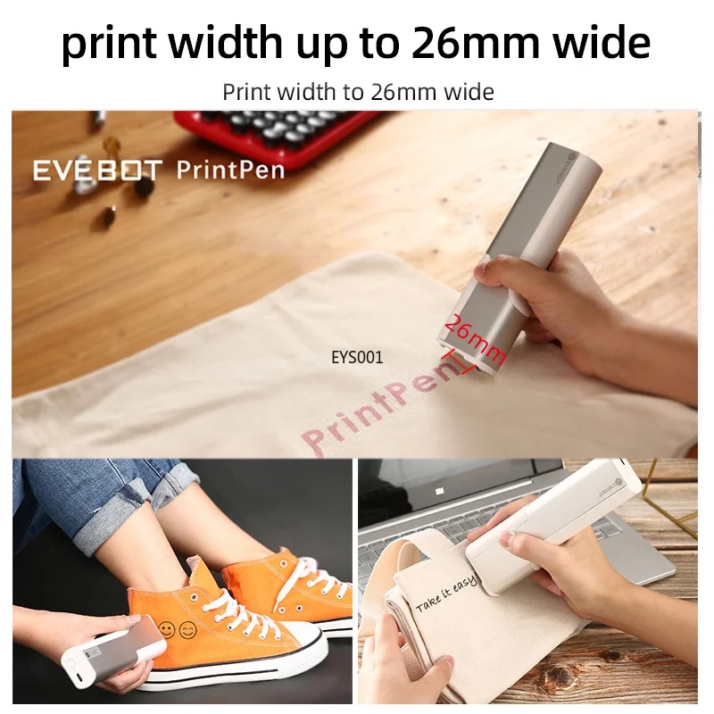Suitable for Portable Label Printing Pen Mini Small Tattoo Printer Picture logo QR Code Barcode  Wireless Intelligence Inkjet