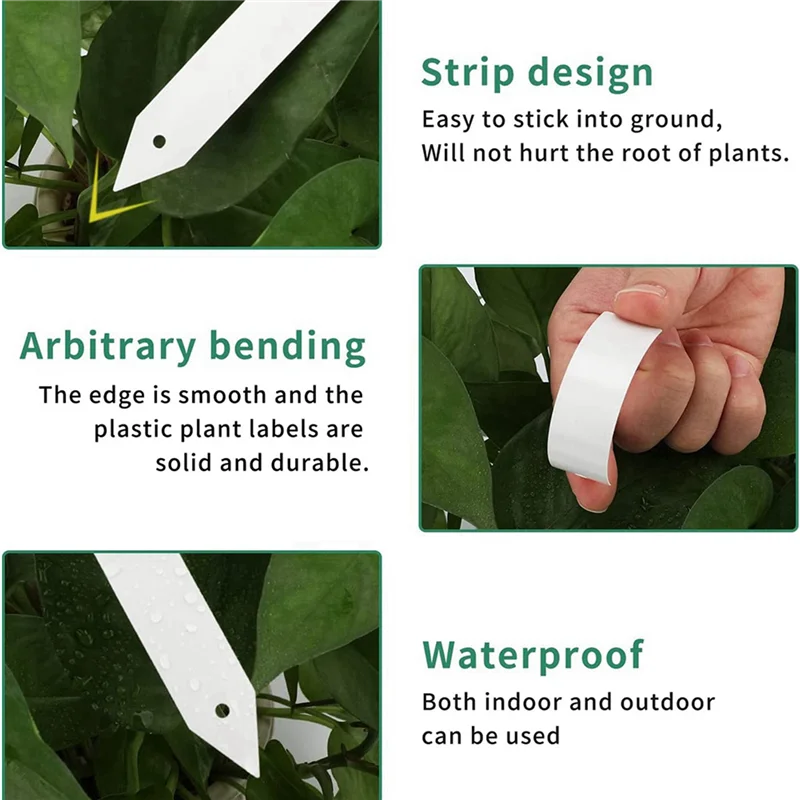 

ABUL-600 Pcs Plastic Plant Nursery Garden Labels Garden Stake Tags White 10X2cm