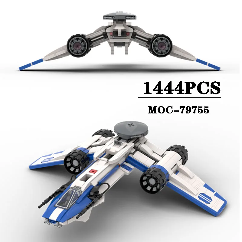 New MOC-79755 Battlefield Aerial Armored Airborne Ship Splicing Block Model 1444PCS Adult Boy Puzzle Birthday Christmas Toy Gift