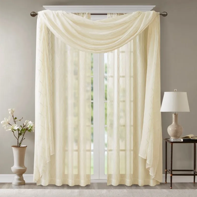 

Diamond Sheer Embroidered Window Scarf