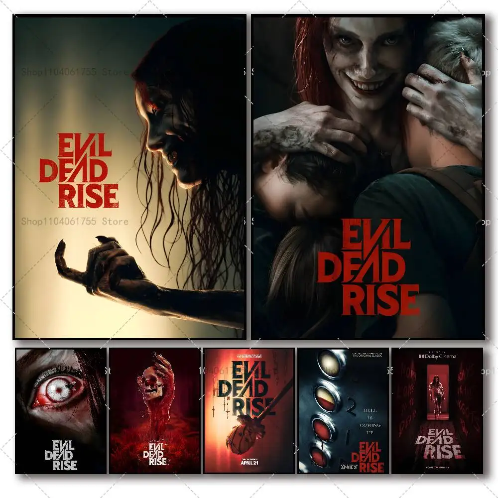 Pósteres clásicos de películas de terror Evil Dead Rise, decoraciones artísticas de pared autoadhesivas de alta calidad, impresiones en color, pegatinas