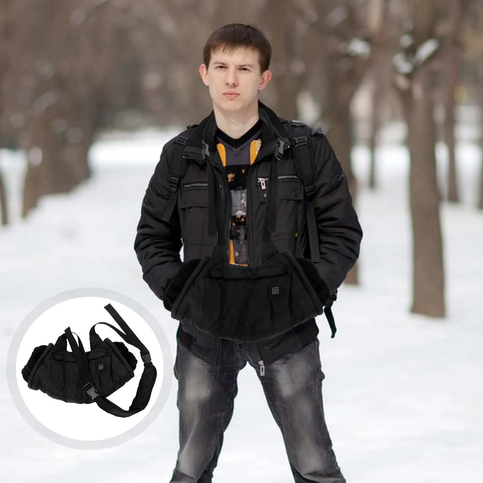 

1pc Electric Heating Hand Muff Portable Warm Hands Warmer Pouch Winter Outdoor Accessory Gift For Cold Weather Camping Hiking