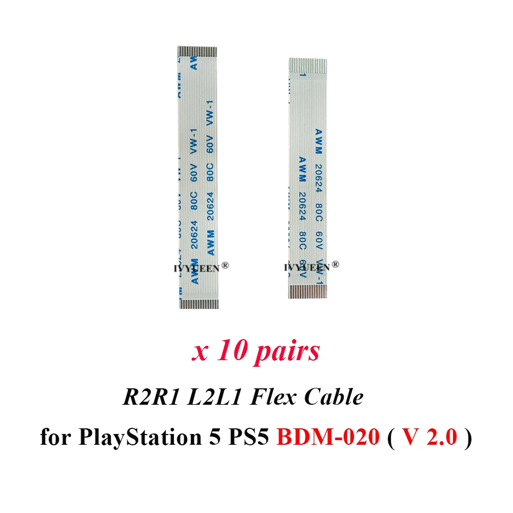 Ivyueen 10 pares para playstation 5 ps5 controlador l2 l1 r2 r1 motor conectar fita cabo flexível bdm 030 020 010 para dualsense